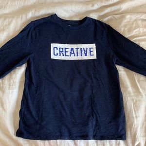 gap kids flip sequin long sleeve shirt